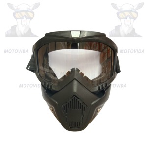 Gafa trasparente con protector de cara negro