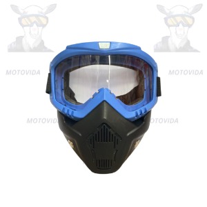 Gafa trasparente con protector de cara azul