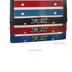 Porta placa plastico FOX negro/rojo/azul
