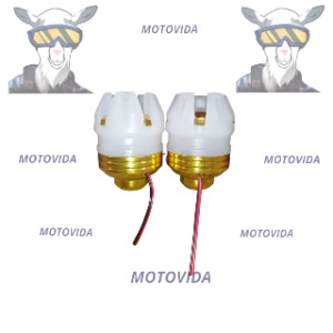 Forros de tuerca con luz blanco dorado