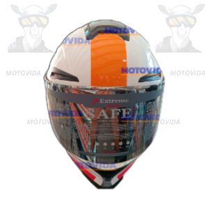 Casco redondo con colita blanco repsol JH-803 Lobos vicera polarizado Talla XL