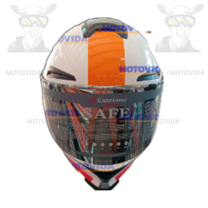 Casco redondo con colita blanco repsol JH-803 Lobos vicera polarizado Talla L