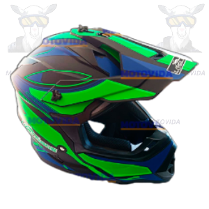 Casco cross Mod-901 negro con verde talla XL
