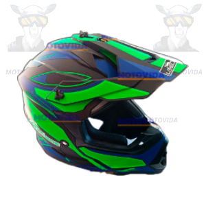 Casco cross Mod-901 negro con verde talla L