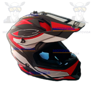 Casco cross Mod-901 negro con rojo talla XL