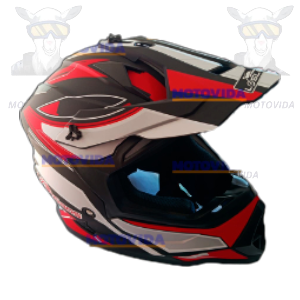 Casco cross Mod-901 negro con rojo talla L