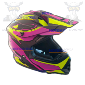 Casco cross Mod-901 negro con rosado talla L