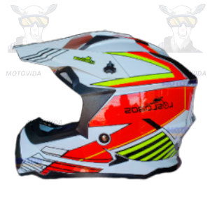 Casco cross Mod-901 blanco con verde talla L