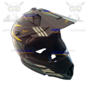 Casco cross Mod-901 negro con amarillo talla XL