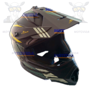 Casco cross Mod-901 negro con amarillo talla L