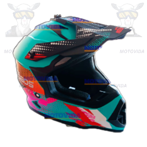 Casco cross Mod-901 azul con rosado talla XL