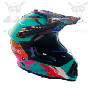 Casco cross Mod-901 azul con rosado talla L