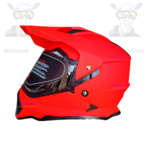 Casco doble vicera mod-902 negro con rojo talla XL