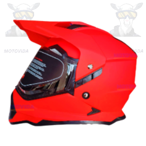 Casco doble vicera mod-902 negro con rojo talla L