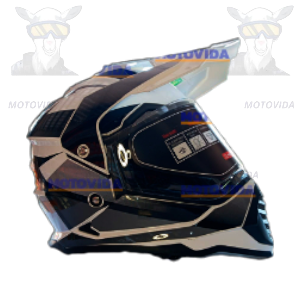 Casco doble vicera mod-902 blanco con negro talla XL
