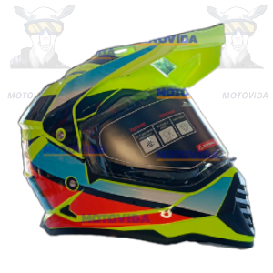 Casco doble vicera mod-902 negro con amarillo talla XL