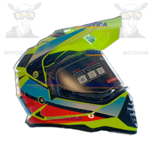 Casco doble vicera mod-902 negro con amarillo talla L