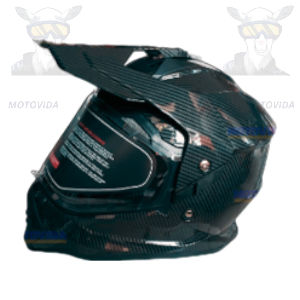 Casco doble vicera mod-902 fibra carbono talla XL