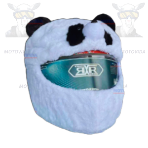 Forro para casco de dibujos blanco con negro