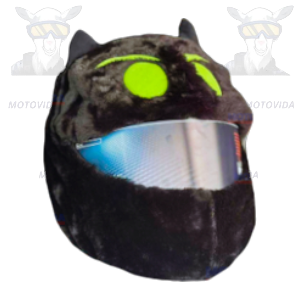Forro para casco de dibujos negro con verde