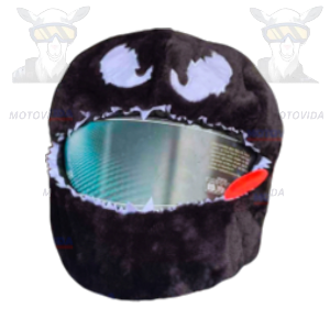 Forro para casco de dibujos negro con blanco