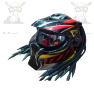 Casco con peluca rojo