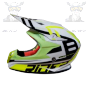 Casco supercross negro con amarillo verde