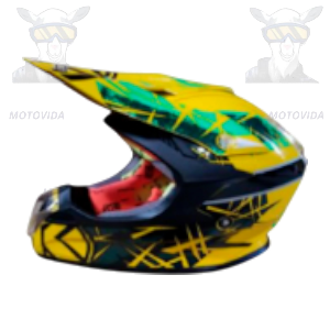 Casco supercross amarillo con negro verde