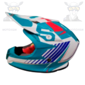 Casco supercross blanco con verde menta rojo