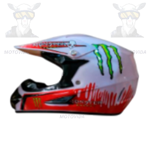 Casco cross unico blanco monster