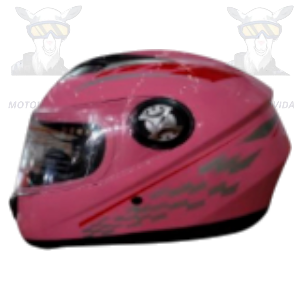 Casco redondo racing rosado