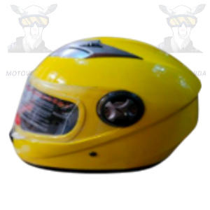 Casco redondo racing amarillo