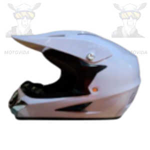 Casco cross unico blanco brillo
