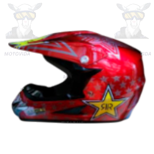 Casco cross unico rojo rockstar