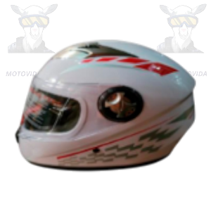 Casco redondo racing blanco