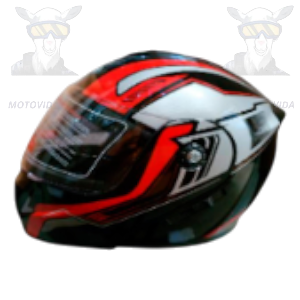 Casco modular negro/rojo/gris/blanco