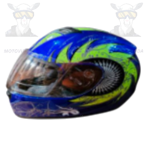 Casco redondo racing azul