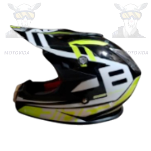 Casco supercross negro con blanco amarillo