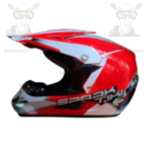 Casco cross unico rojo con dibujos