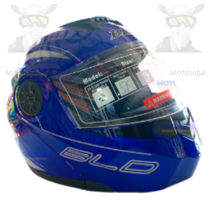 Casco modular azul brillo