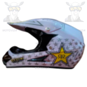 Casco cross unico blanco rockstar
