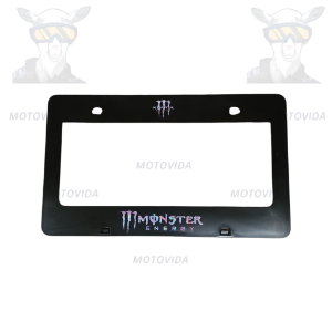 Porta placa plastico Monster negro/rojo/azul