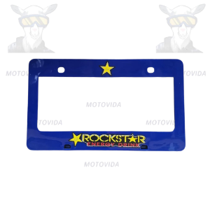 Porta placa plastico Rockstar negro/rojo/azul